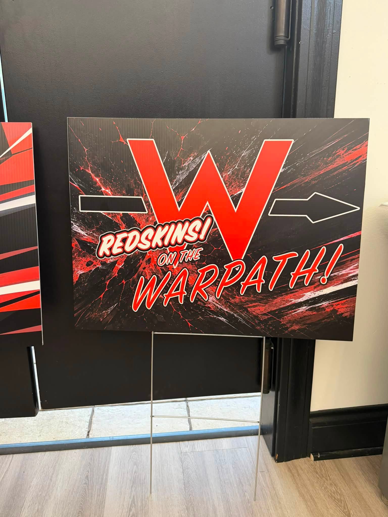 Redskins on the Warpath Wapakoneta yard sign design